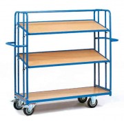 Chariot préparateur de commandes à 3 plateaux