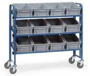 Chariot pour 12 bacs euro - 3 plateaux inclinables - Charge 250 kg