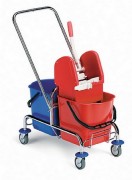 Chariots en chrome 2 seaux de 15L