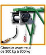 Chevalet avec treuil sur chariot