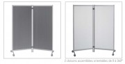 Cloison de bureau à roulettes - Dim. L76 x P44 x H170 cm - Orientation 0° à 180°