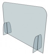 Cloison séparation de bureau en plexiglas - L.100 x H.65 cm - Ep. 4 mm