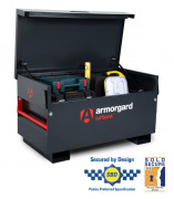 Coffre de chantier métallique avec serrures - Dim. L760 x P615 x H640 mm