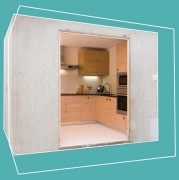 Construction cuisine préfabriquée - Poids 1600 kg/mc - Isolement acoustique 36 dB