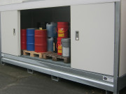 Conteneur DMS avec rétention pour 12 fûts ou 3 IBC