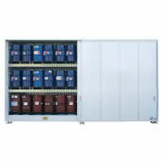 Conteneur de stockage en acier 12 IBC - Capacité 6000 L - Porte coulissante