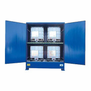 Conteneur de stockage en acier 4 IBC - Capacité 2000 L - 2 portes battantes