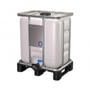 Conteneur IBC homologué UN - Capacité : 300 ou 1050 L - 800x600xH,1000 ou 1200x1000xH,1175mm - Palette plastique - Ouverture: ? ?150 ou 225 mm