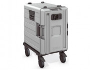 Conteneur isotherme chauffant 3 x GN 1/1 sur roulettes - L.742 x l.440 x H.831 mm