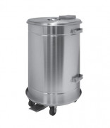 Conteneur mobile à pédale étanche - Acier inoxydable AISI 304 - 70 L ou 90 L - 400 x 400 x 700/900 mm