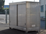 Conteneur pour stockage extérieur - Inox - 3 m de long - Rétention 1100 L