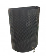 Corbeille à papier murale demi lune pour hall d'immeuble - 20 L - Tôle acier 20/10 - H.455 mm x L.340 mm x P.170 mm