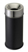 Corbeille Tête anti-feu - 30 à 90 L - Corps Métal noir et couvercle inox
