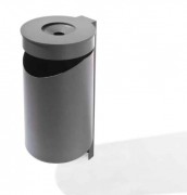 Corbeille avec cendrier en acier