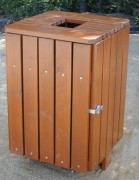Corbeille de ville bois carrée