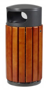 Corbeille de ville bois métal ZENO - 40 ou 60 L - à poser ou fixer