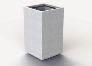 Corbeille de ville en béton - Dim. L50 x H105 cm