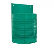 Corbeille demi ronde en acier - 30 L - Vert RAL 6005