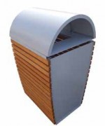 Corbeille extérieure en acier et bois - 120 L