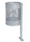 Corbeille en acier sur pied - 60 L - Hauteur : 1032 mm - Fixation au sol