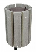 Corbeille de ville en plastique recyclé - capacité 48 L - sur pied