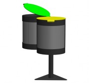 Corbeille tri sélectif 2 couvercles