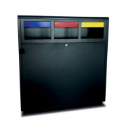 Corbeille tri sélectif en acier galvanisé - Capacité 120 à 160 L