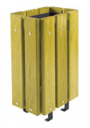 Corbeille de ville en bois 30 L - sur pied - a sceller