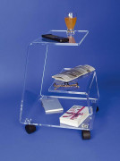 Desserte plexi sur roulettes