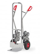 Diable escalier en aluminium - Charge 200 kg - 2 roues gonflables et 2 x 5 roues