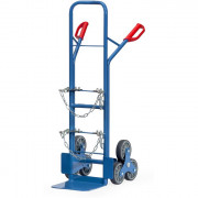 Diable escalier porte-bouteilles FETRA - Charge 200 kg - Roues en étoile - 3 roulettes à bandage TPE ? 160 x 40 mm.
