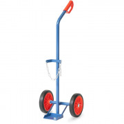 Diable porte-bouteilles FETRA - 1 bouteille de 10 litres, ? 140 mm - Charge : 100 kg - Roues caoutchouc ou gonflables