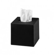 Distributeur carré de mouchoirs - ABS noir - 130 x 130 x 130 mm