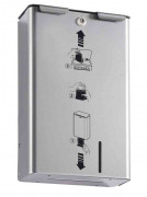 Distributeur et poubelle féminine 10L murale Gris Métal STELLA