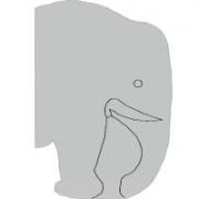 Cloisons d'urinoirs en stratifié pour enfants - Motif éléphant - Dim. 1100 x 750 mm