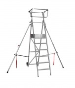 Escabeau roulant simple accès - 3 à 13 marches - Hauteurs de travail : 2.7 à 5.025 m