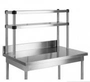 Etagère en inox à fixer sur plan de travail - 2 niveaux - Dim. L960 x l300 x H400 mm