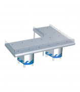 Etal à poisson incliné en inox AISI 304 - Longueur de 1000 à 2000 mm - Avec ou sans roulettes