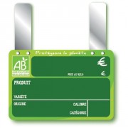 Etiquettes pour fruits et légumes bio - 15 x 10 ou 20 x 15 cm - Grandes pattes ou Pique Inox