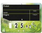 Etiquettes prix fruits et légumes Bio