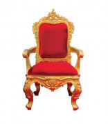 Fauteuil de père noël - hauteur : 120 cm - rouge et doré