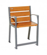 Fauteuil extérieur bois pour personnes âgées Silaos® - L.600 mm - sur platines