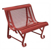 Fauteuil public en tôle perforée - Longueur 800 mm