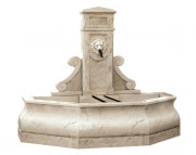 Fontaine en pierre murale avec bassin - Dim. L198 x P106 x H164 cm