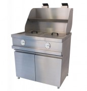 Friteuse gaz à cuve ronde 2 bacs