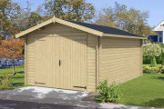 Garage en bois avec double porte battante