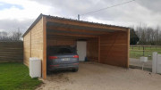Abri voiture en bois sans porte - Superficie 36 m2