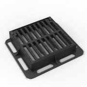 Grille et cadre plat en fonte ductile D-400