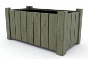 Jardinière rectangulaire en bois - Dim. L49 x l93 x H50 cm