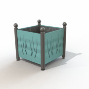 Jardinière urbaine en acier tête en fonte - L.819 x P.819 x H.827 mm